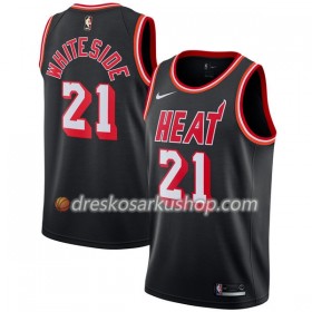 Muški NBA Dres Miami Heat Hassan Whiteside 21 Nike 2017-18 Hardwood Classics Crna Swingman